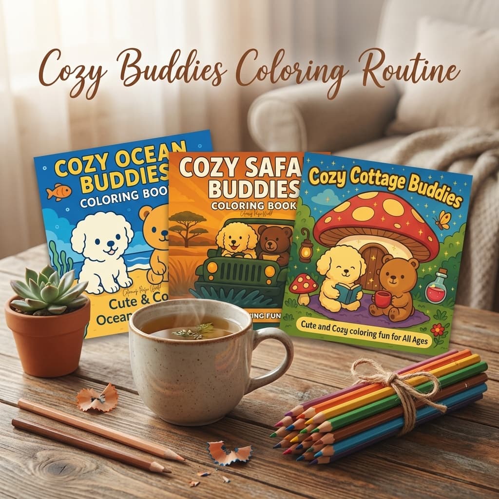 Cozy Buddies: A Calm, Cozy Coloring Routine