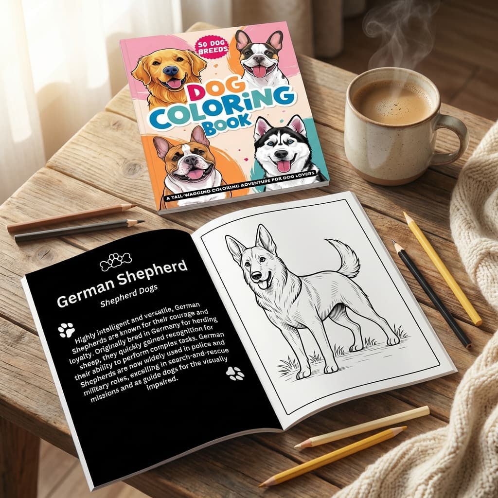 Dogs Coloring Book: A Cozy, Low-Stress Coloring Routine for Dog Lovers