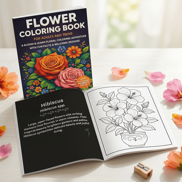 Flower Coloring Book: A Bloom & Learn Floral Adventure for Spring
