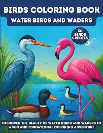 Birds Coloring Book: Water Birds and Waders (Animal Coloring Series)
