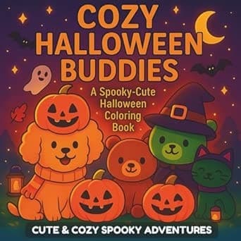Cozy Halloween Buddies: A Spooky-Cute Coloring Book of Magical Moments, Adorable Costumes, and Fun Halloween Scenes for Kids, Teens & Adults (Cute and Cozy Buddies Coloring Adventures)
