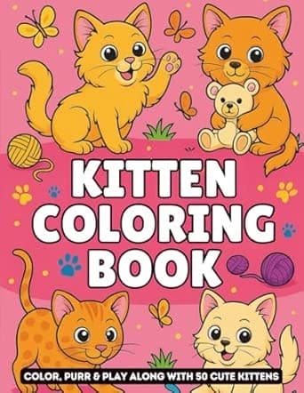 Cute Kitten Coloring Book