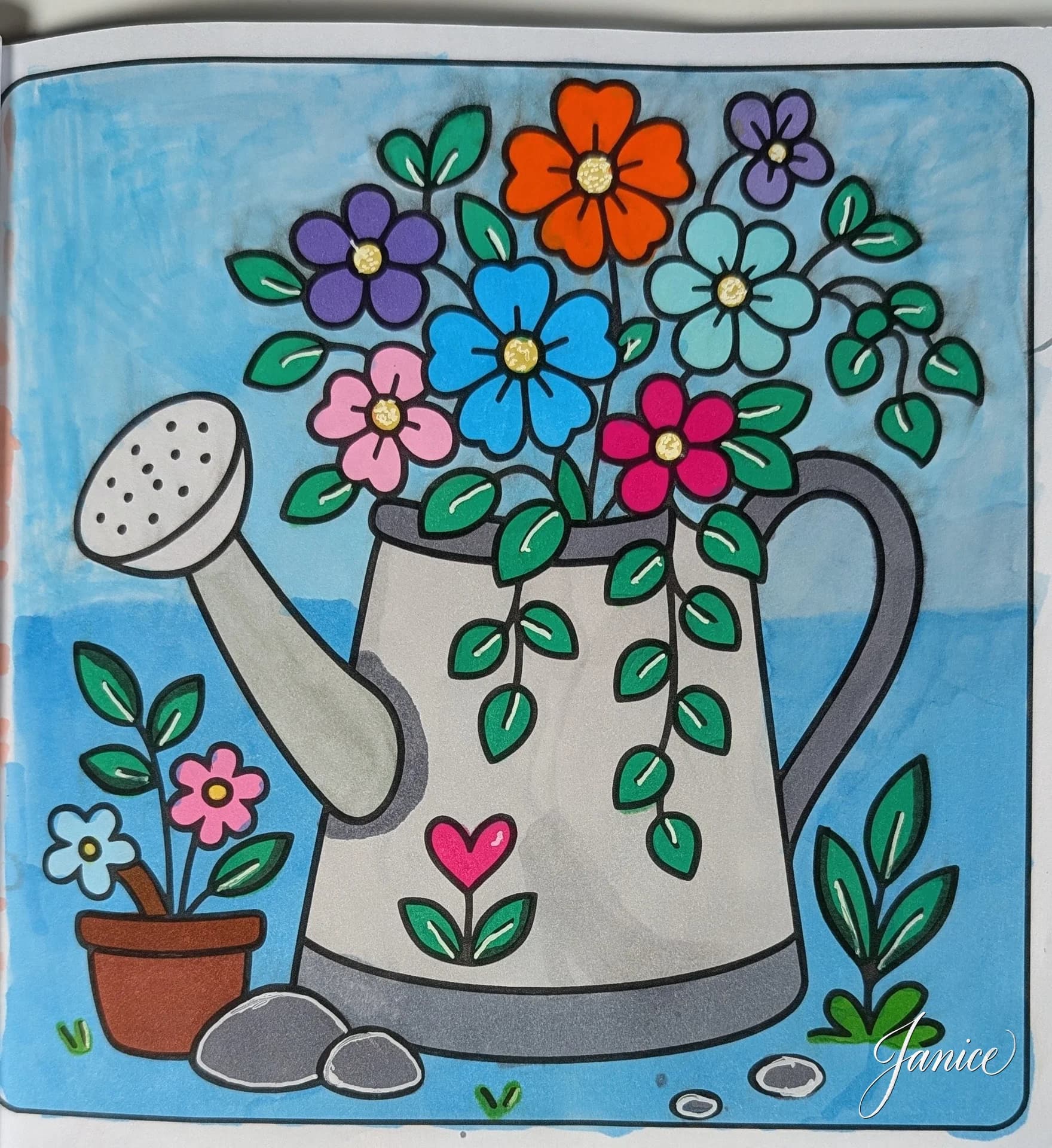 Rustic Garden Blooms Coloring Page