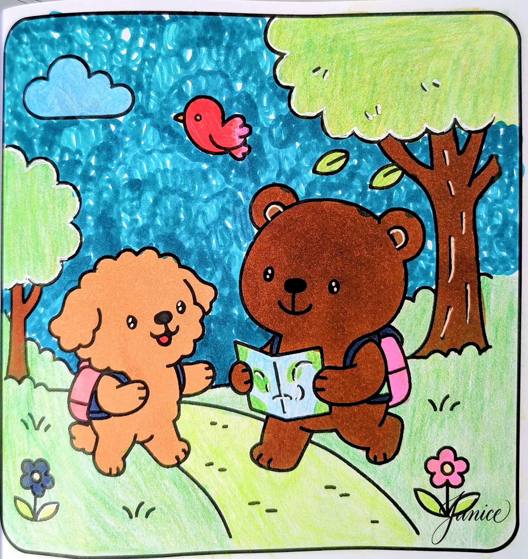 Fluffy Puppy and Tiny Bear Backpacking Adventure