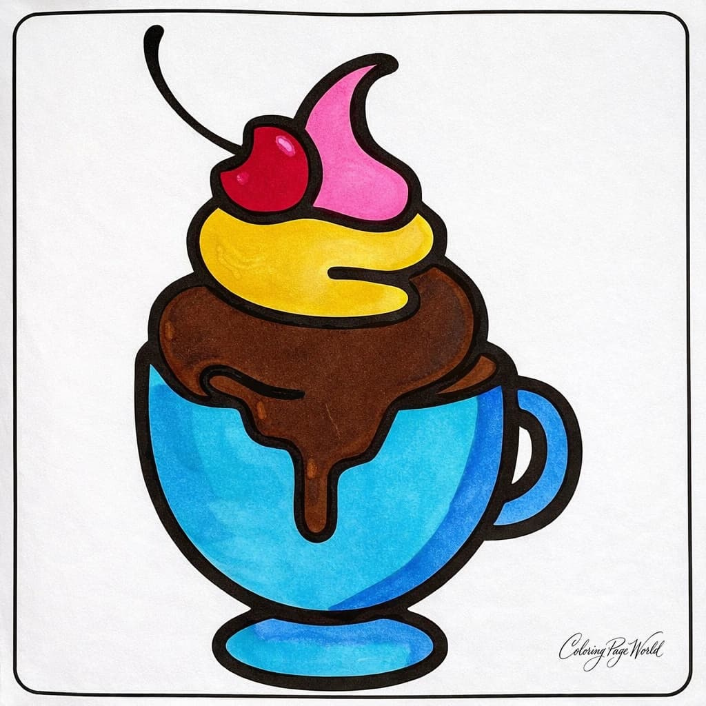 Ice Cream Sundae Cup with Cherry