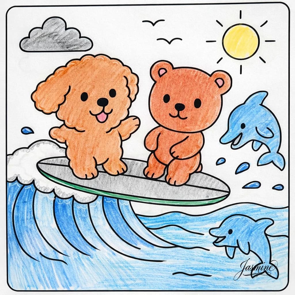 Surf's Up: Doggie and Bear's Ocean Adventure