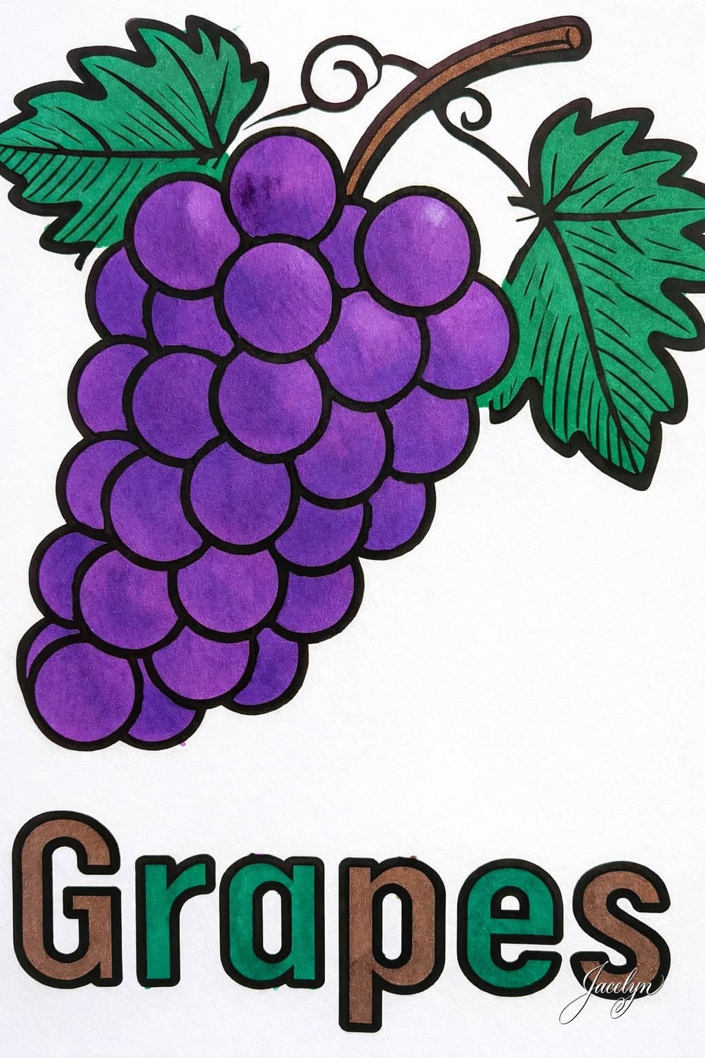 Sweet and Colorful Grapes Coloring Page Fun