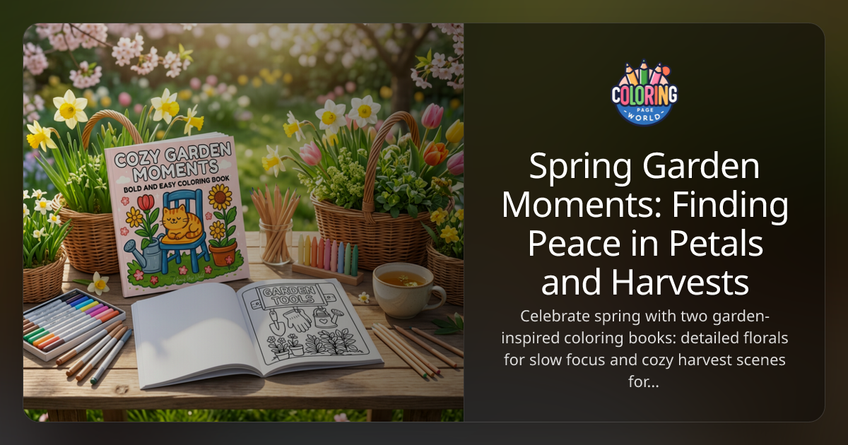 Spring Garden Moments: Finding Peace in Petals and Harvests — Coloring ...